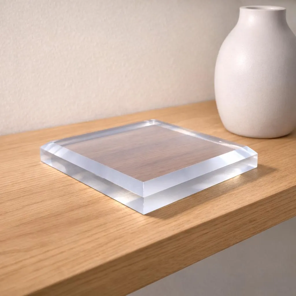 Square Display Base — Chamfered Edge, 1/2" Thick